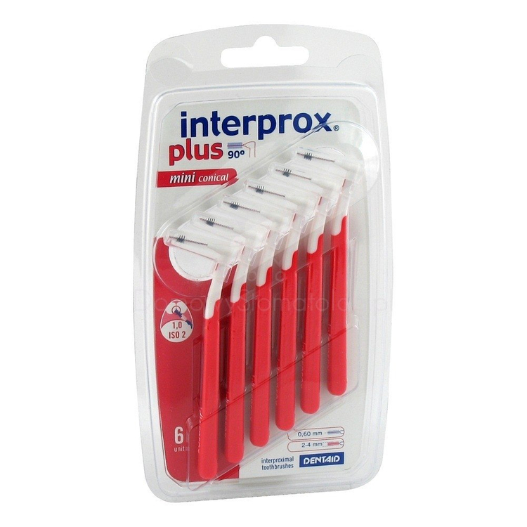 Interprox 2G Plus Mini Conical 6 szt. - zestaw szczoteczek międzyzębowych z włosiem w rozmiarze 1,0 mm