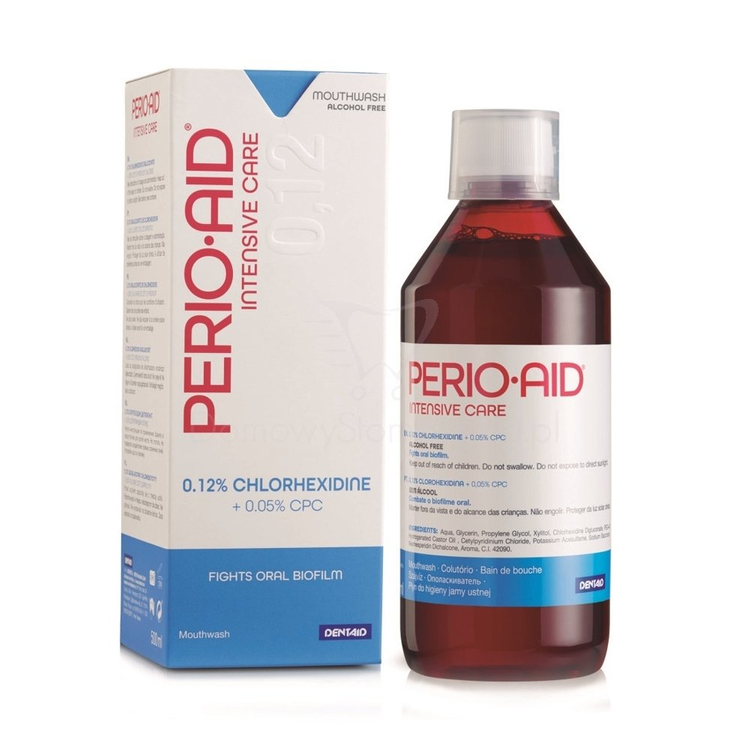 Perio-Aid Intensive Care 0,12% 500 ml - płyn do płukania jamy ustnej z chlorheksydyną