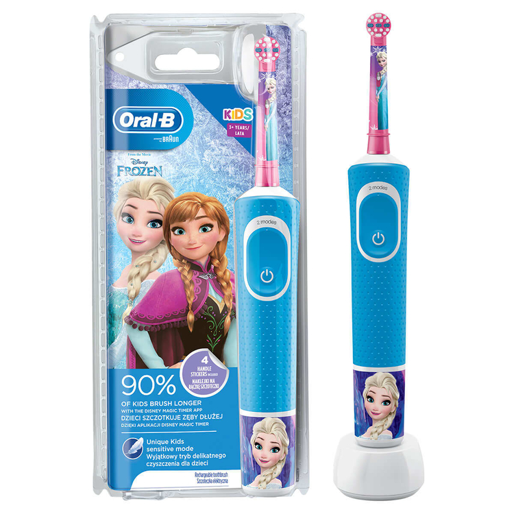 Szczoteczka Akumulatorowa Braun Oral-B FROZEN D100 Kids - szczoteczka dla dzieci z bohaterami Krainy Lodu