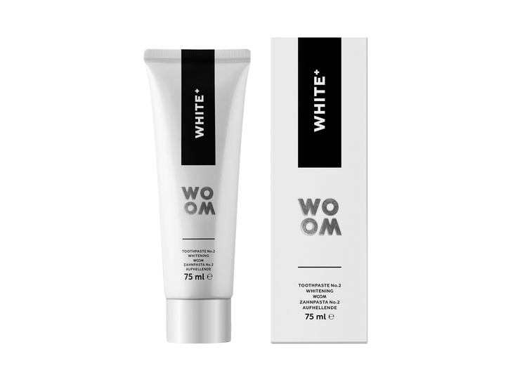 WOOM WHITE+ 75 ml - naturalna pasta intensywnie wybielająca zęby