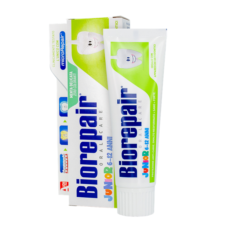 BioRepair Junior  6-12 lat 75 ml - pasta dla dzieci bez fluoru o delikatnym miętowym smaku