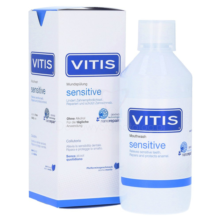 VITIS Sensitive 500 ml - płyn do płukania jamy ustnej dla osób z nadwrażliwością zębów