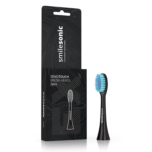 Końcówki SmileSonic EX/GO Sensi Touch 2szt CZARNE- delikatne z miękkim włosiem