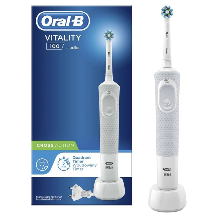 Braun Oral-B Vitality CrossAction D100 - klasyczny model szczoteczki elektrycznej Oral-B BIAŁA