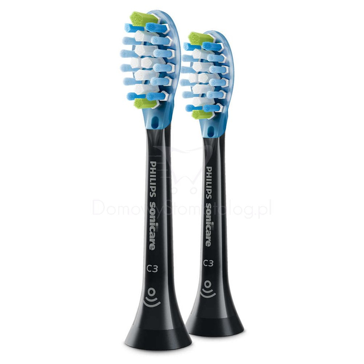 Philips Sonicare Premium Plaque Defence HX9042/33 CZARNE 2 szt. - końcówki do szczoteczek sonicznych