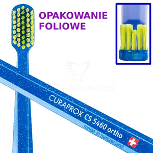 Curaprox CS 5460 Ortho CELLO - ortodontyczna szczoteczka o bardzo miękkich włóknach w hermetycznym, foliowym opakowaniu