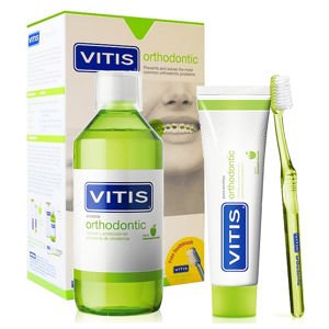 VITIS Orthodontic zestaw 3w1 - płyn, pasta i szczoteczka dla osób noszących aparat ortodontyczny
