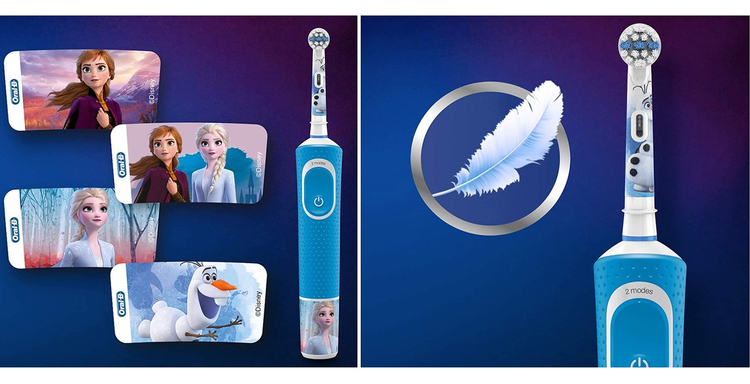 Szczoteczka Akumulatorowa Braun Oral-B FROZEN D100 Kids - szczoteczka dla dzieci z bohaterami Krainy Lodu