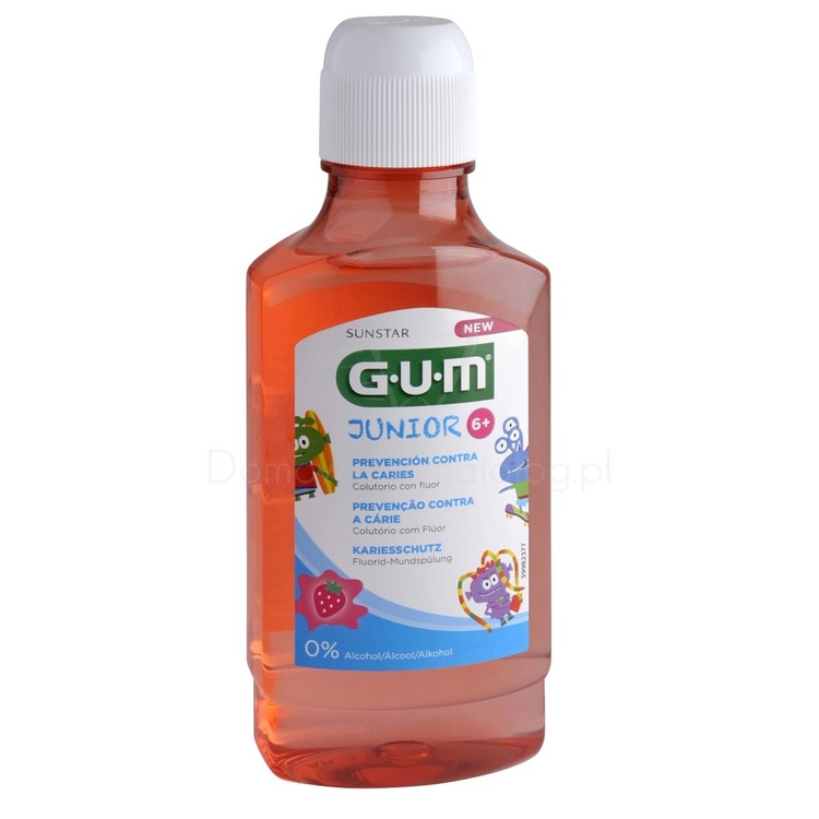 GUM Junior 6+  Monster 300 ml (3022) - płyn do płukania dla dzieci do remineralizacji szkliwa