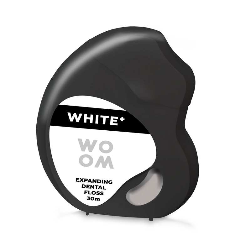 Nić WOOM WHITE+ 30 m - Pęczniejąca nić dentystyczna mięta+ eukaliptus
